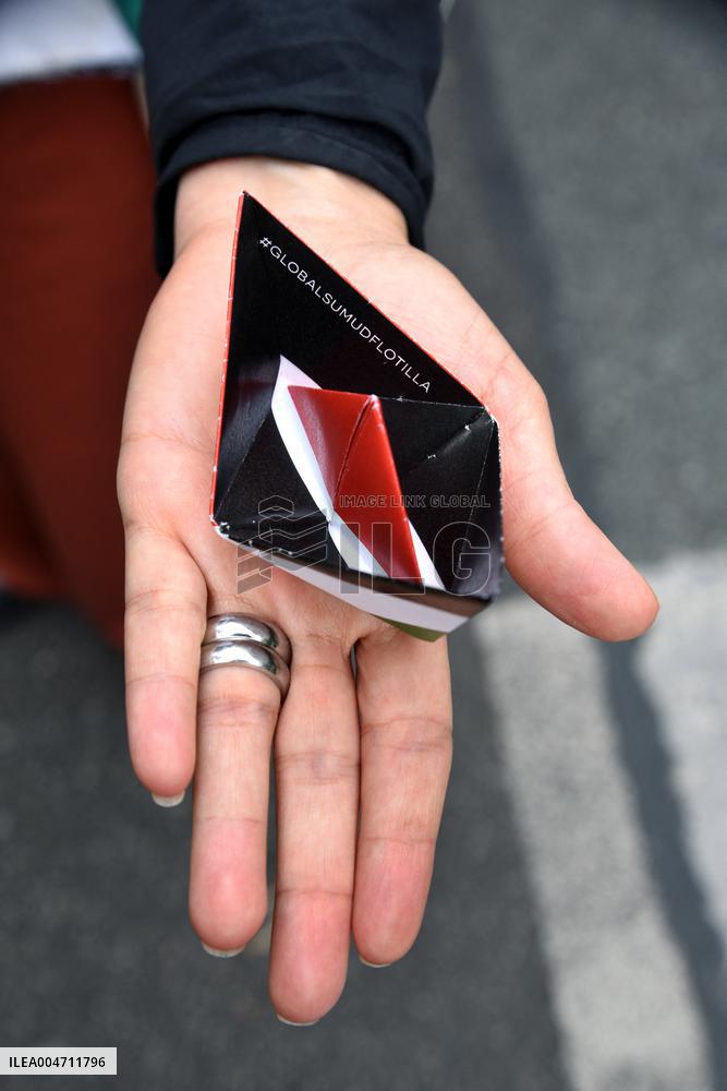 Demonstration In Support Of Palestine And Global Sumud Flotilla - Paris