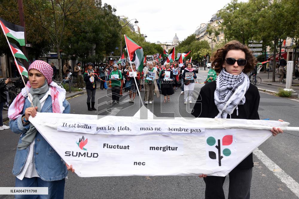 Demonstration In Support Of Palestine And Global Sumud Flotilla - Paris