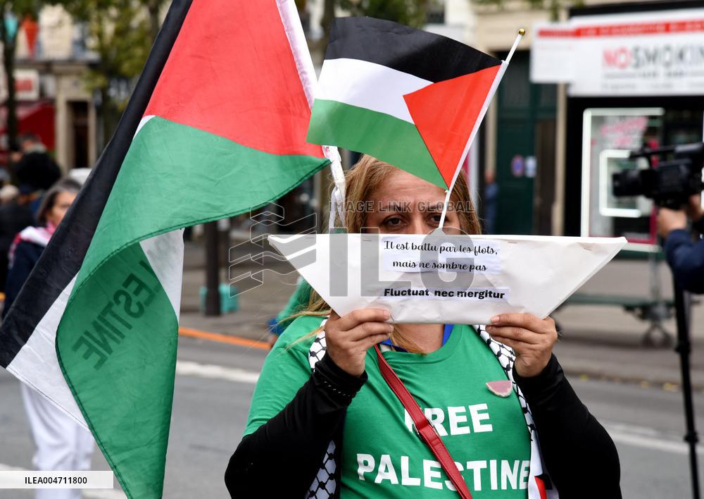 Demonstration In Support Of Palestine And Global Sumud Flotilla - Paris