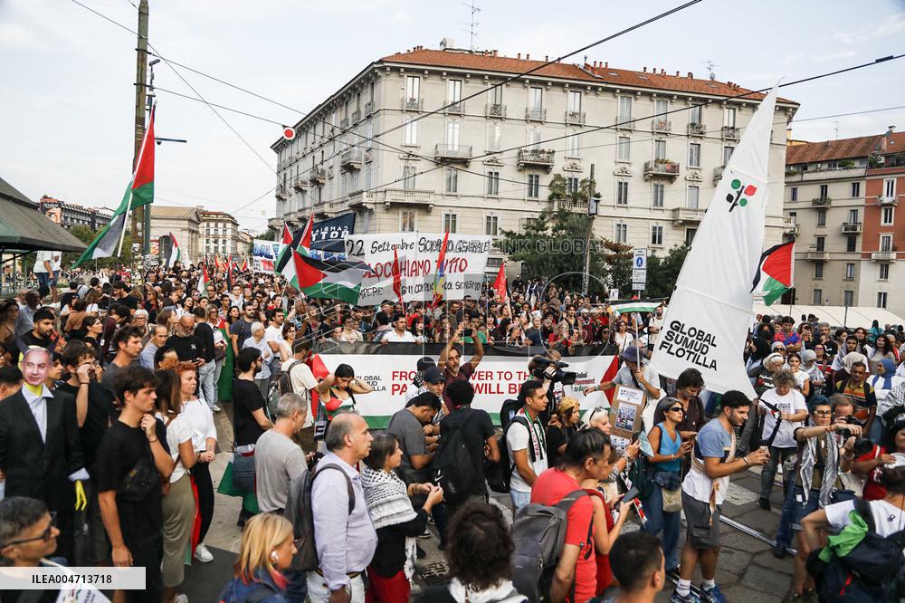 Demonstration in support of Flotilla and Palestine - Milan