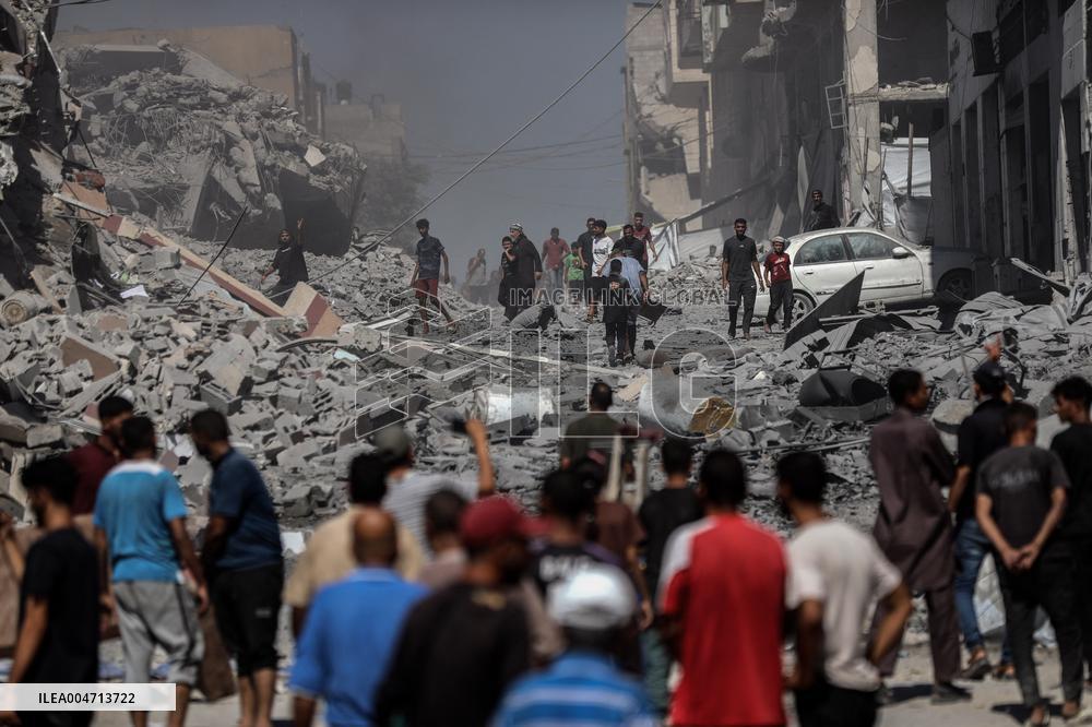 Airstrike Damage in Gaza City - Palestine