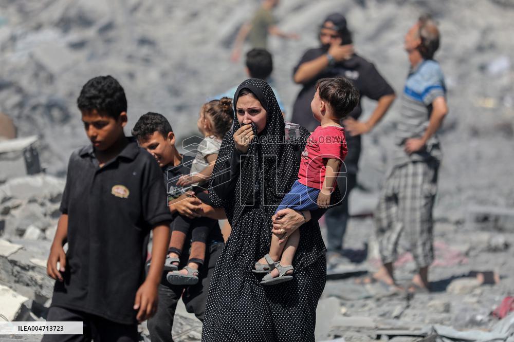 Airstrike Damage in Gaza City - Palestine