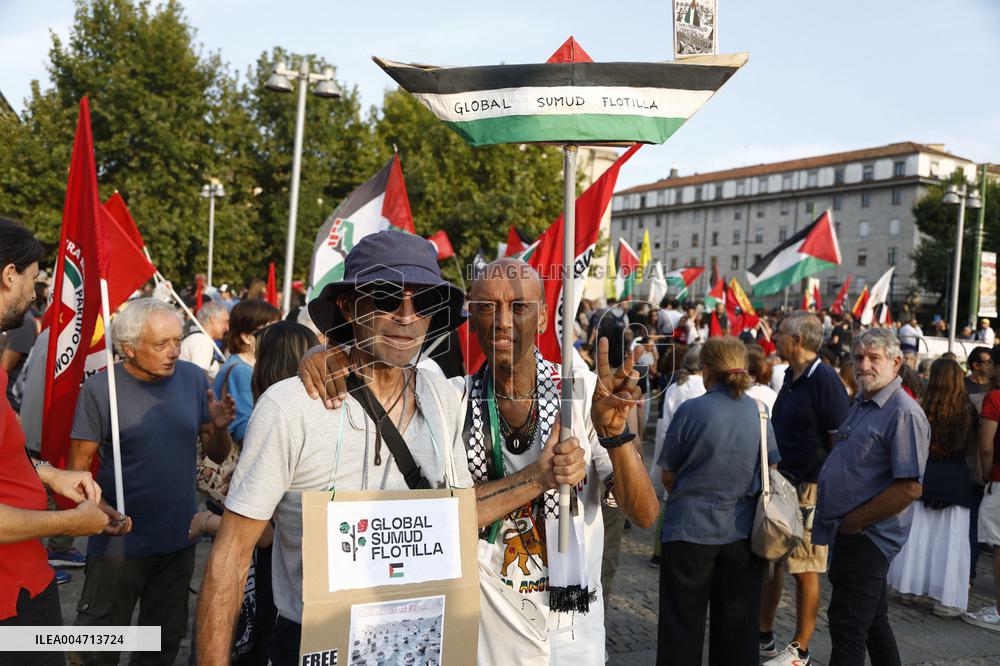 Demonstration in support of Flotilla and Palestine - Milan