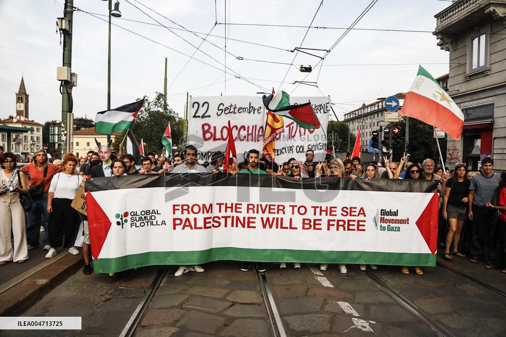Demonstration in support of Flotilla and Palestine - Milan