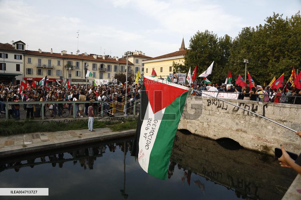 Demonstration in support of Flotilla and Palestine - Milan