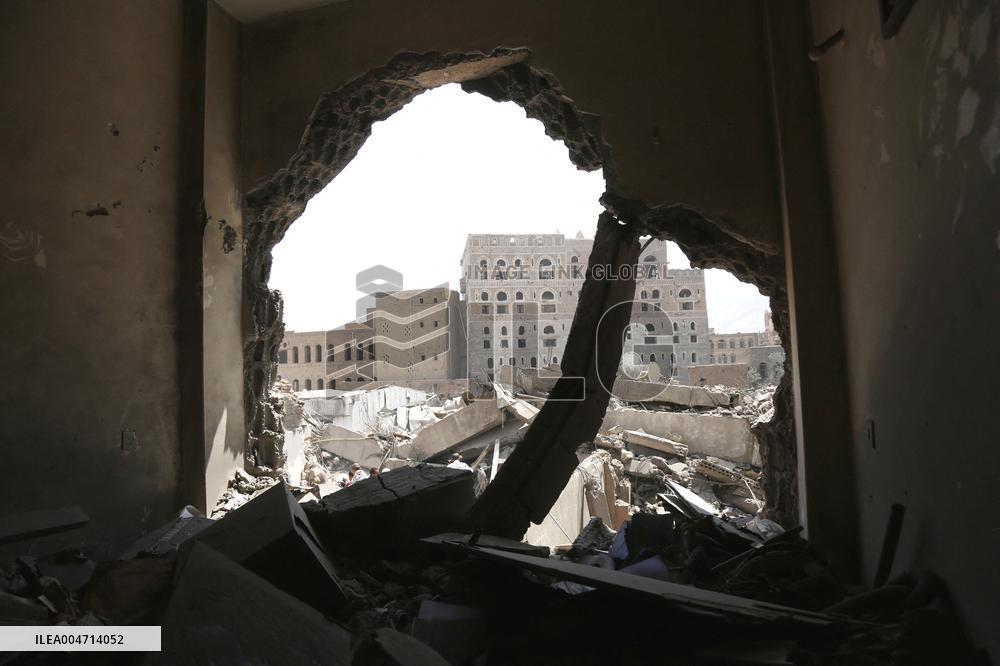 Israeli Airstrikes Aftermath in Sanaa - Yemen