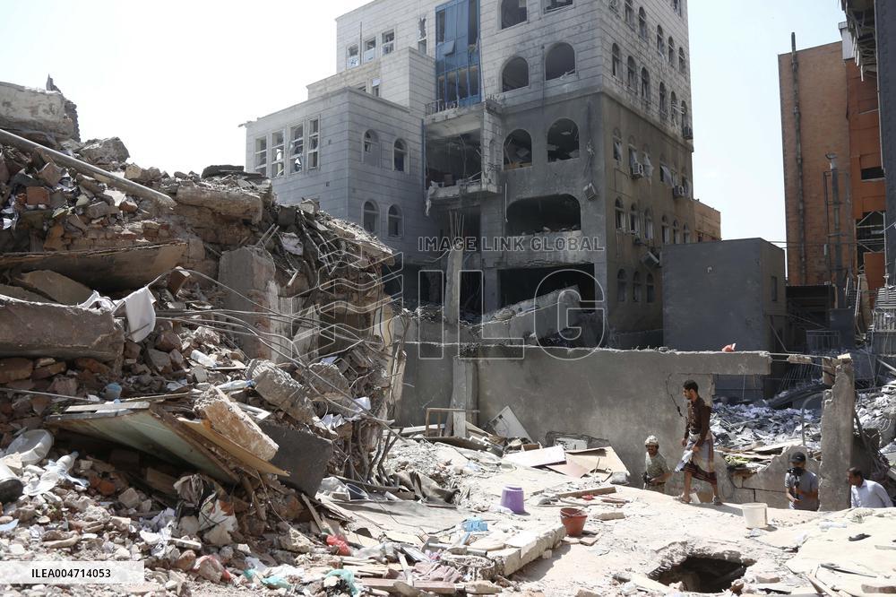 Israeli Airstrikes Aftermath in Sanaa - Yemen