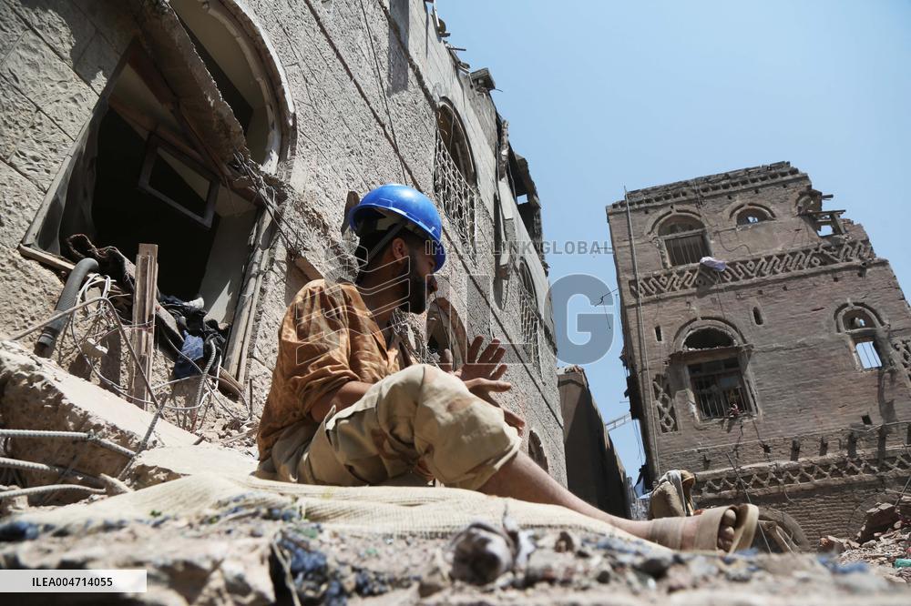 Israeli Airstrikes Aftermath in Sanaa - Yemen