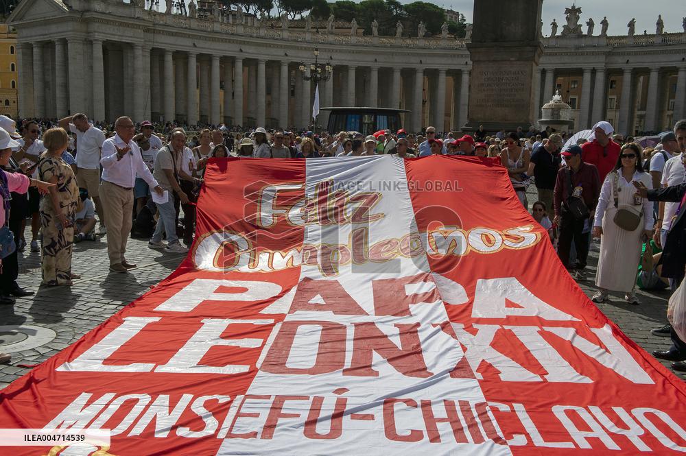 Pope Leo XIV Leading The Angelus Prayer On His 70Th Birthday - Vatican