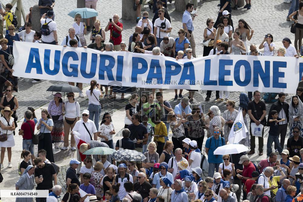 Pope Leo XIV Leading The Angelus Prayer On His 70Th Birthday - Vatican