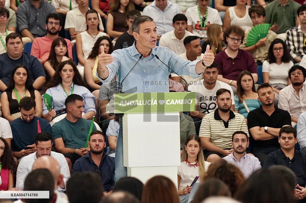 Pedro Sanchez Participates in a PSOE Public Act - Malaga