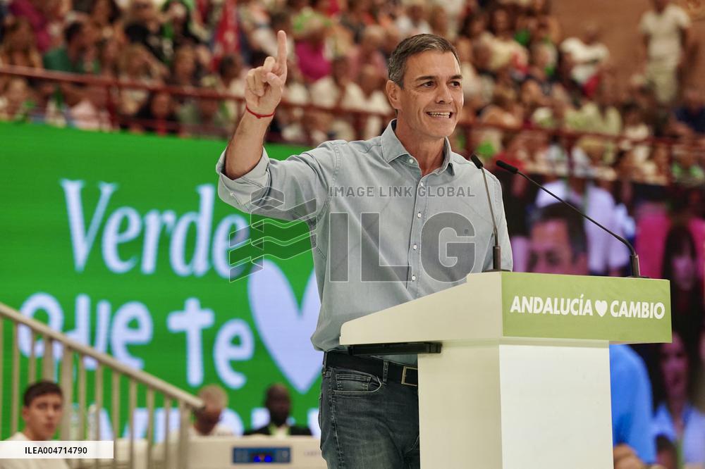 Pedro Sanchez Participates in a PSOE Public Act - Malaga