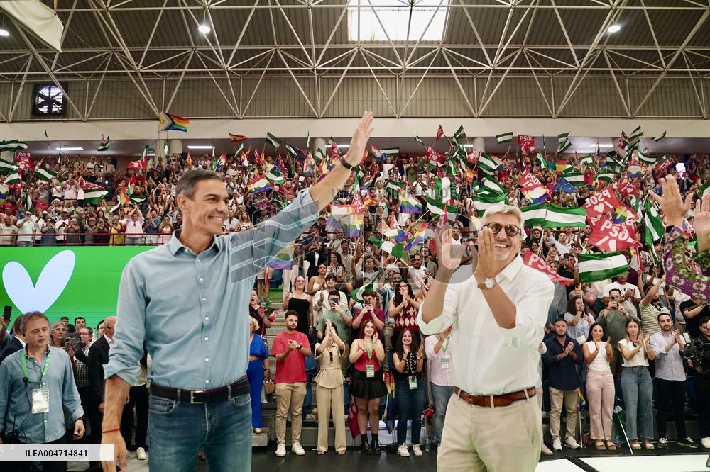 Pedro Sanchez Participates in a PSOE Public Act - Malaga