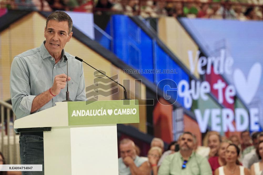 Pedro Sanchez Participates in a PSOE Public Act - Malaga
