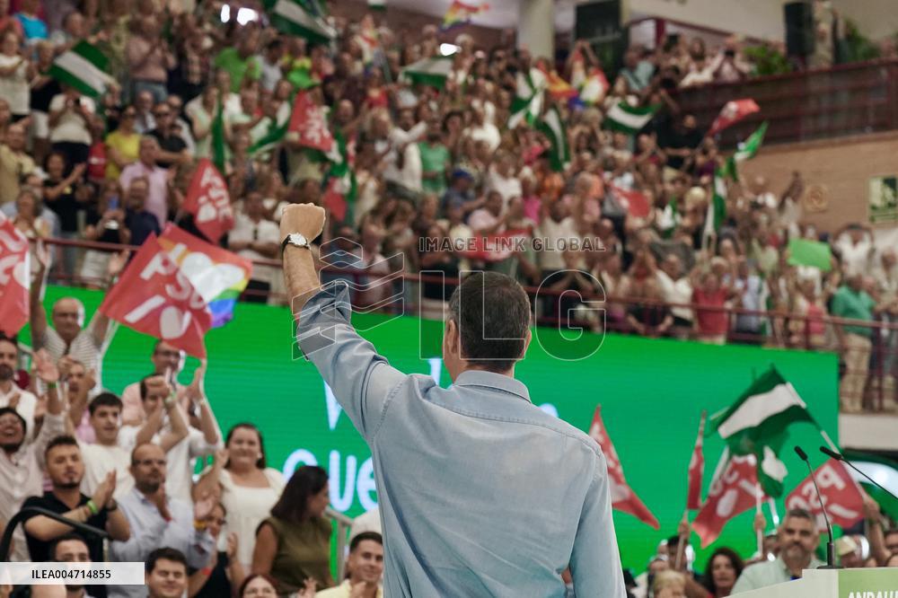 Pedro Sanchez Participates in a PSOE Public Act - Malaga
