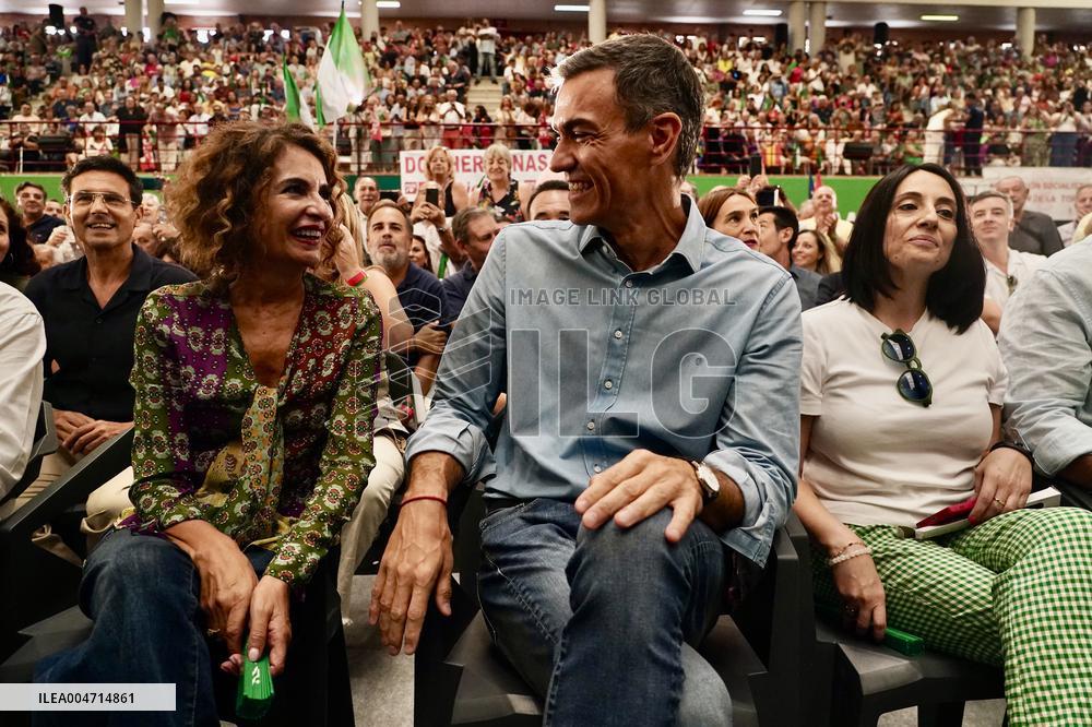 Pedro Sanchez Participates in a PSOE Public Act - Malaga