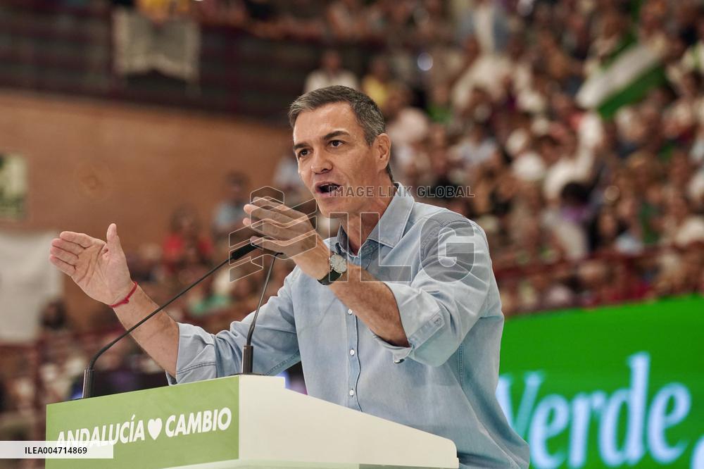 Pedro Sanchez Participates in a PSOE Public Act - Malaga