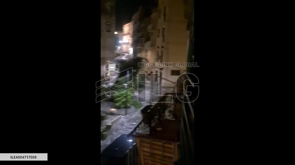 Italy: Torrential Rains Turn Alcamo Streets Into Rivers