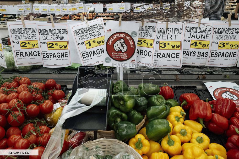 Farmers Protest in Supermarkets - France
