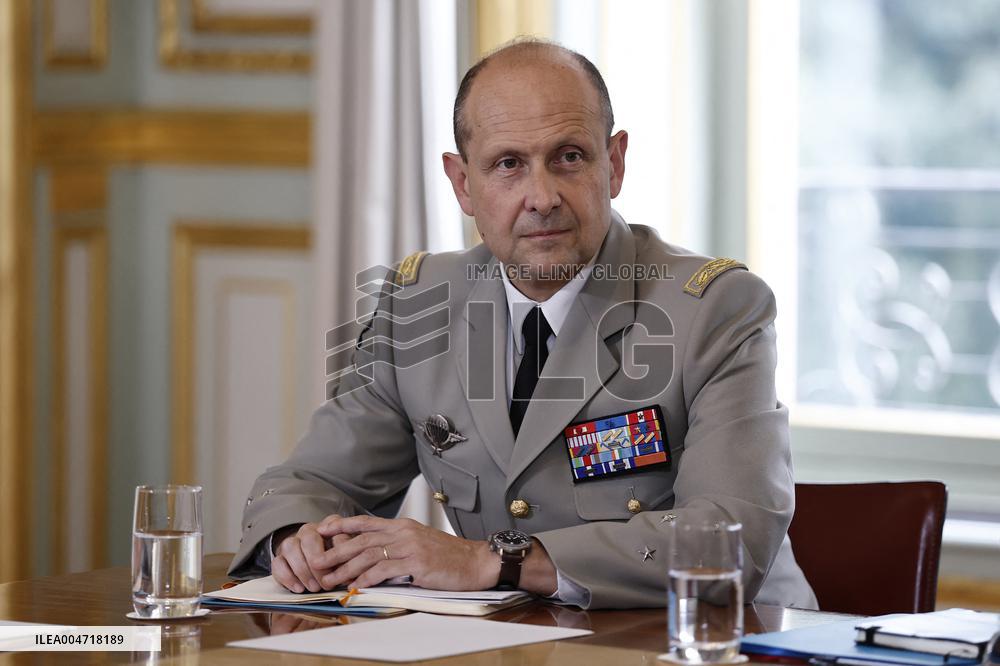 French President Macron Attends A Video Conference On The Situation In The Middle East - Paris