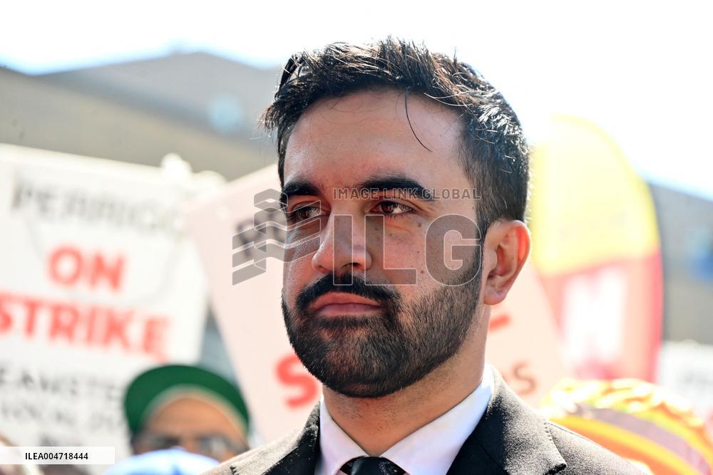 Mamdani Rallies with Striking Members of Teamsters Local 210 in Bronx, NY