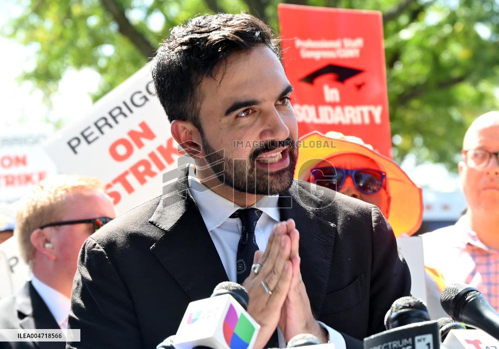 Mamdani Rallies with Striking Members of Teamsters Local 210 in Bronx, NY