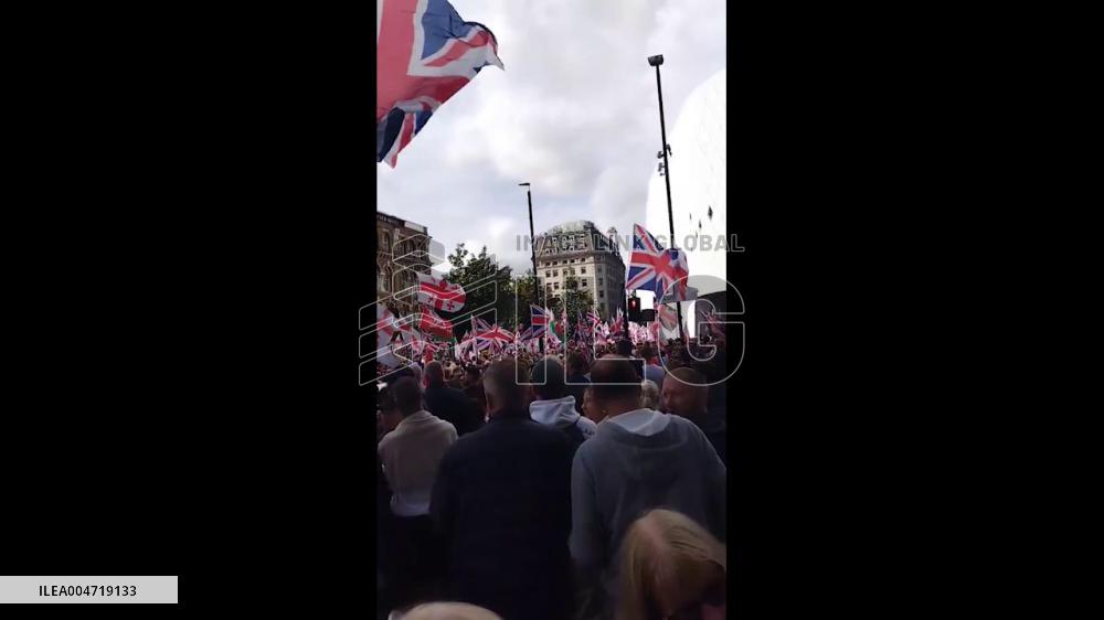 UK: Tommy Robinson Leads Massive Far-Right March in London 2