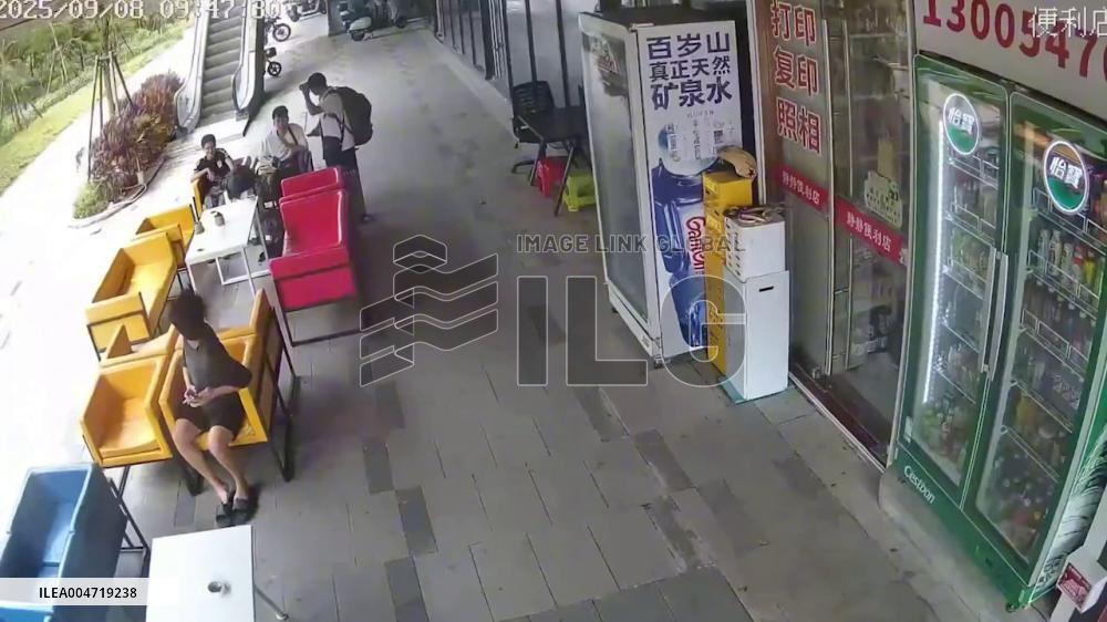 China: Typhoon Winds Sweep Away Freezer and Chairs in Guangdong