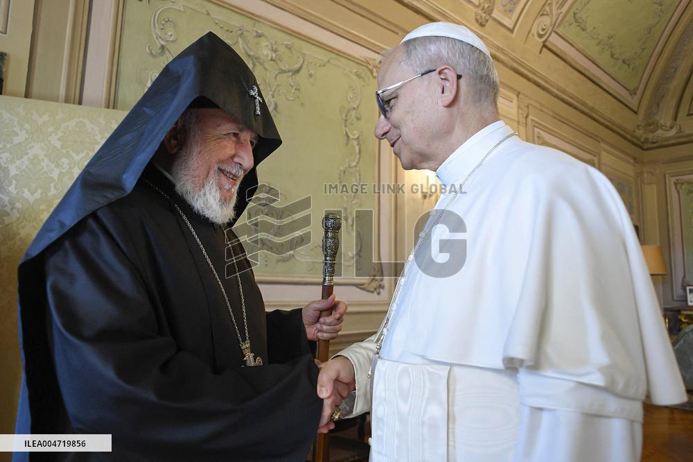 Pope Leo XIV Meets Armenian Patriarch Karekin II - Castel Gandolfo