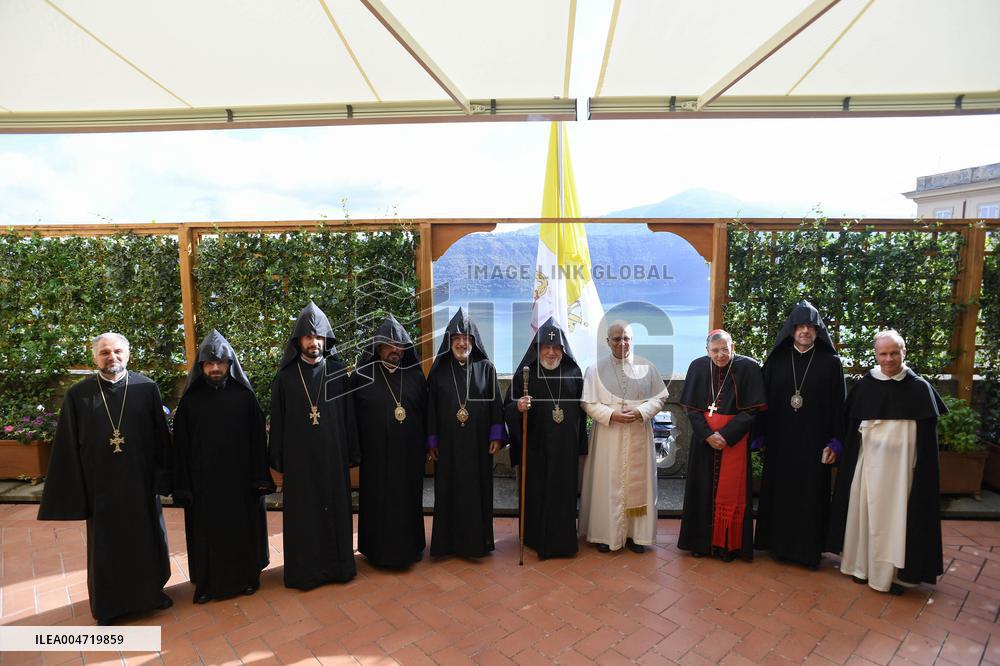 Pope Leo XIV Meets Armenian Patriarch Karekin II - Castel Gandolfo