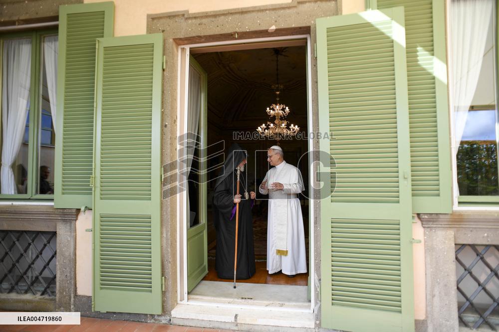 Pope Leo XIV Meets Armenian Patriarch Karekin II - Castel Gandolfo