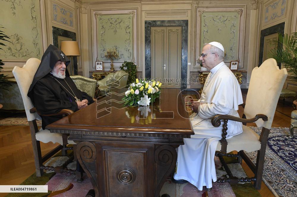 Pope Leo XIV Meets Armenian Patriarch Karekin II - Castel Gandolfo