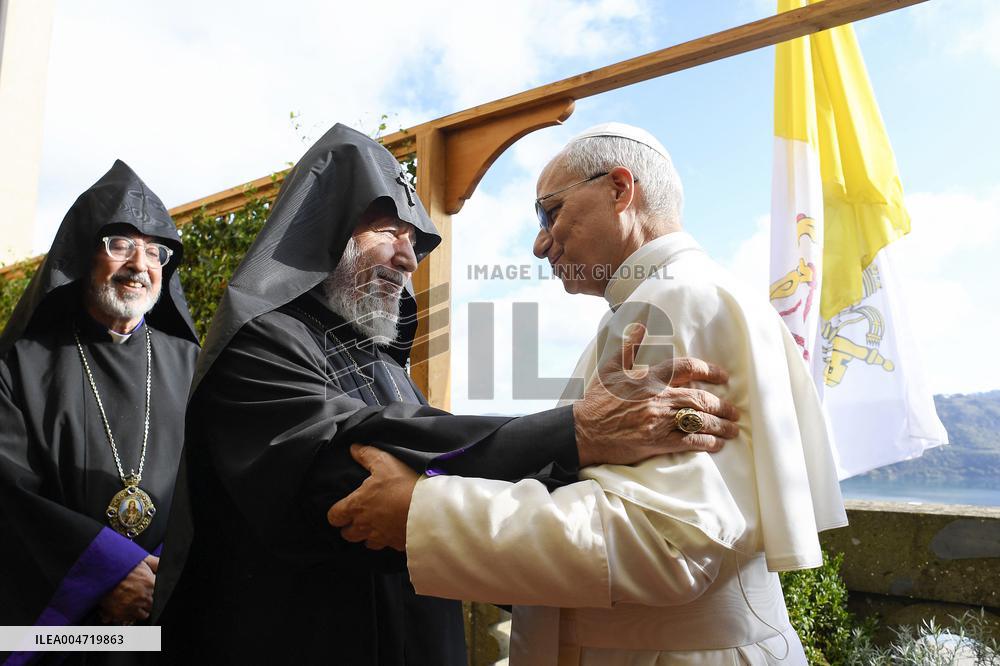 Pope Leo XIV Meets Armenian Patriarch Karekin II - Castel Gandolfo
