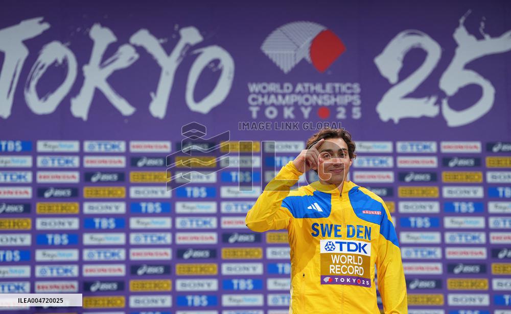 World Athletics Championships - Men's Pole Vault Awarding Ceremony - Tokyo