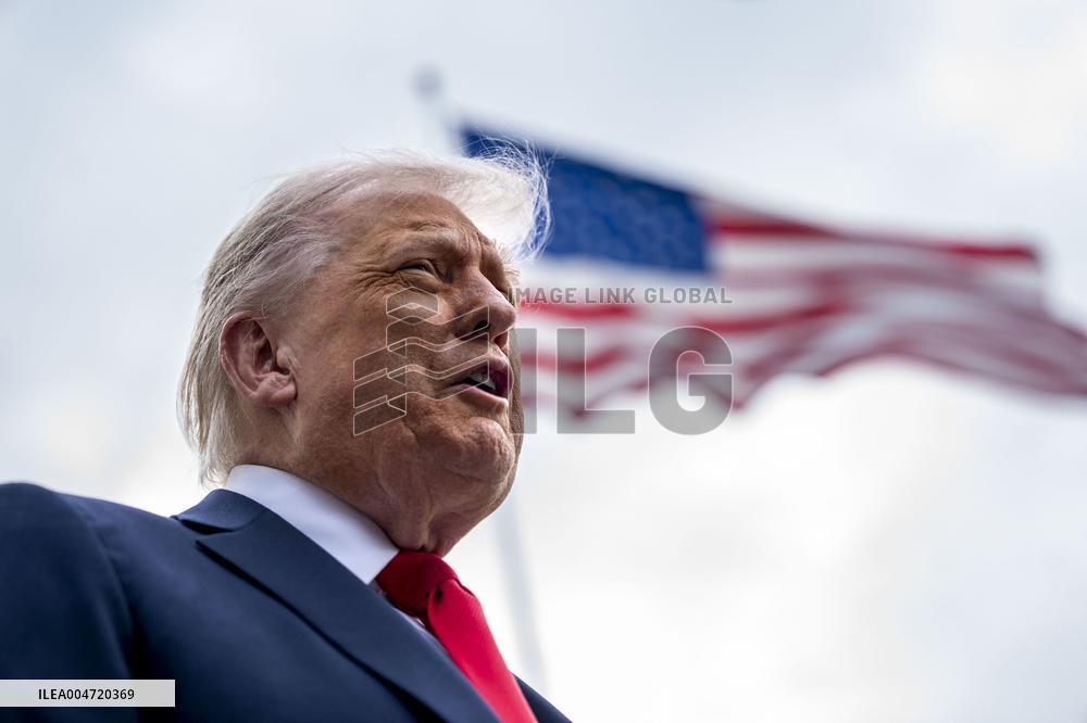 President Donald Trump and First Lady Melania Trump Depart the White House for the United Kingdom