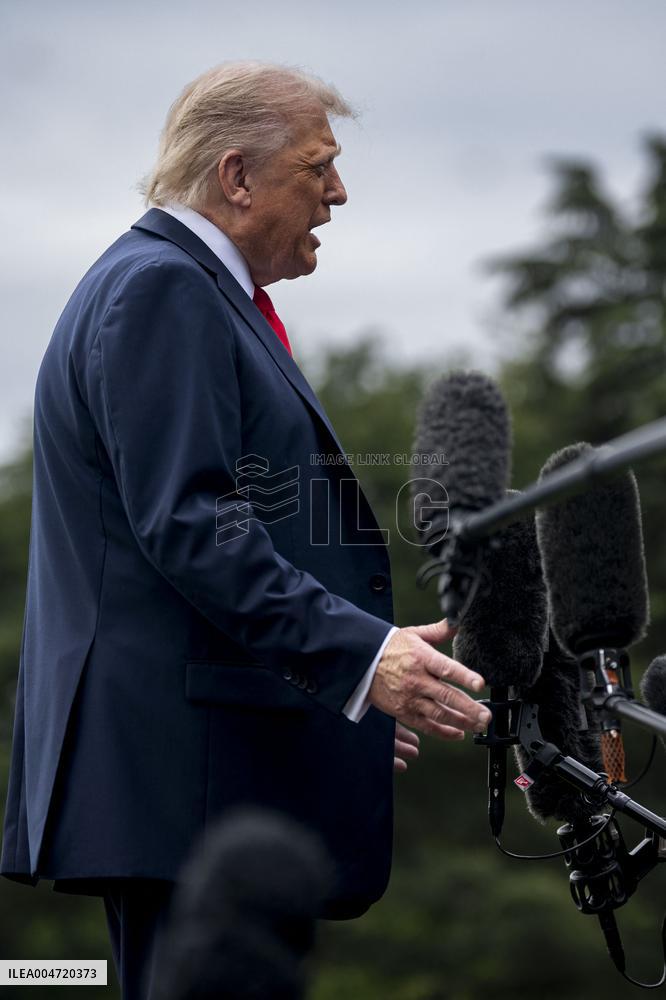 President Donald Trump and First Lady Melania Trump Depart the White House for the United Kingdom