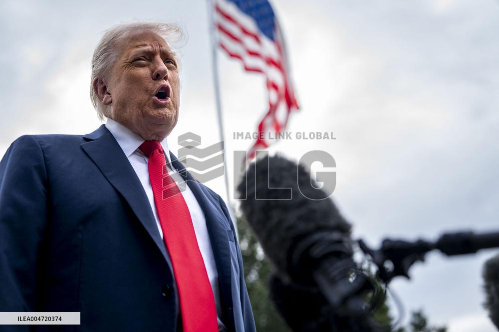 President Donald Trump and First Lady Melania Trump Depart the White House for the United Kingdom