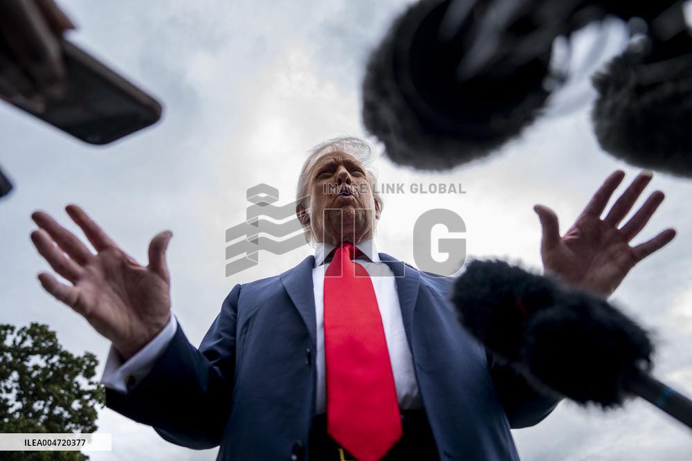 President Donald Trump and First Lady Melania Trump Depart the White House for the United Kingdom