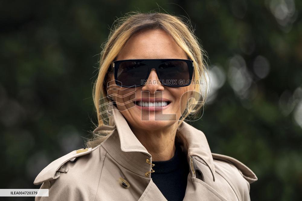 President Donald Trump and First Lady Melania Trump Depart the White House for the United Kingdom