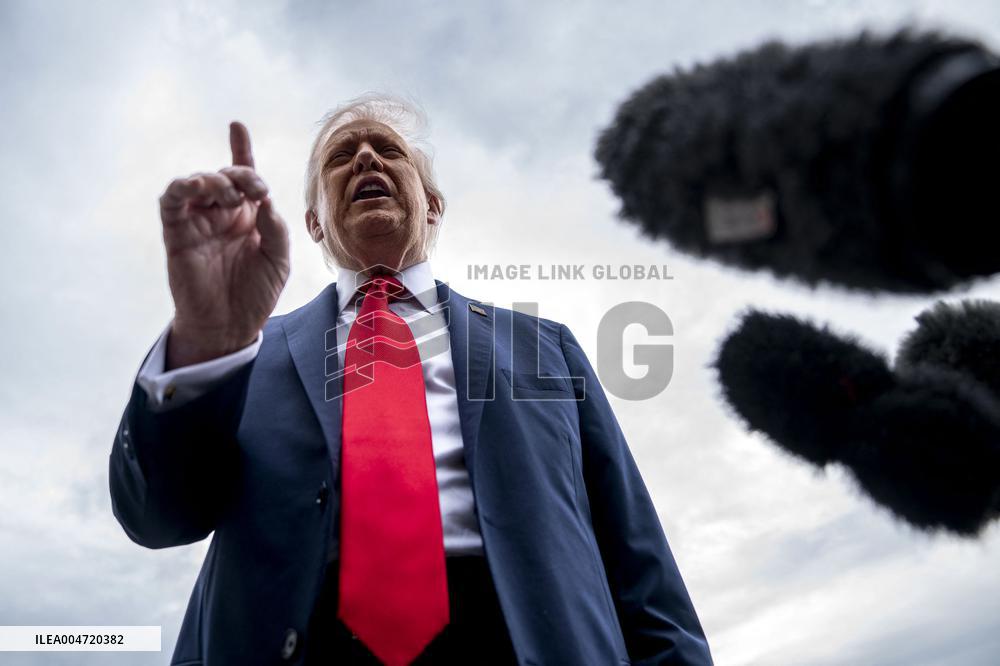 President Donald Trump and First Lady Melania Trump Depart the White House for the United Kingdom