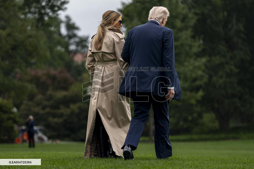 President Donald Trump and First Lady Melania Trump Depart the White House for the United Kingdom