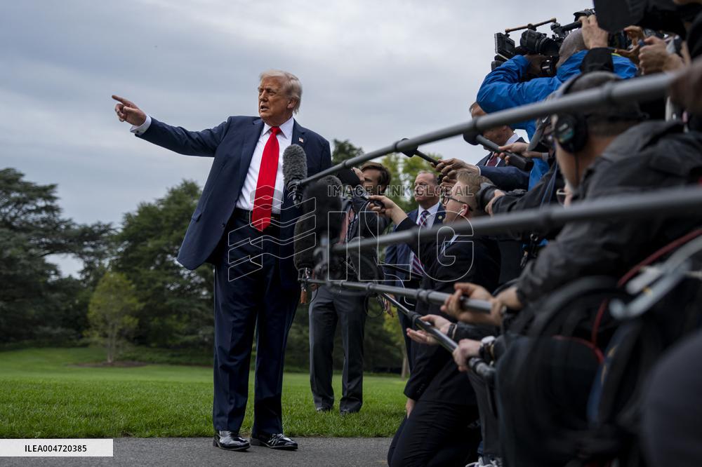 President Donald Trump and First Lady Melania Trump Depart the White House for the United Kingdom