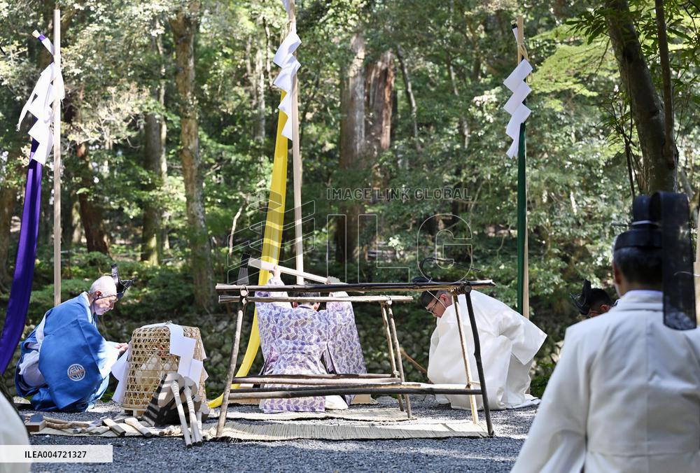 Rite at Ise Jingu shrine in Mie Pref.