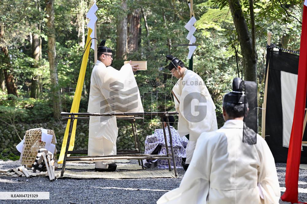 Rite at Ise Jingu shrine in Mie Pref.
