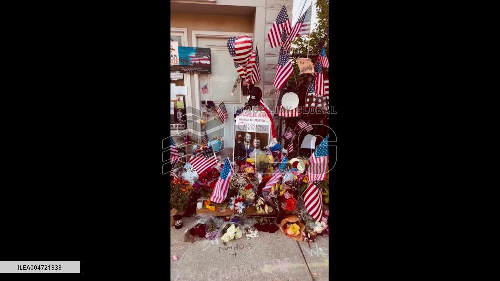 US: Flowers Laid at Charlie Kirk Memorial in Turning Point USA’s Original Office