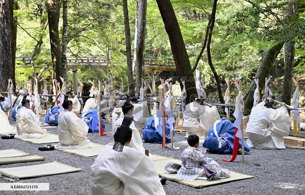 Rite at Ise Jingu shrine in Mie Pref.