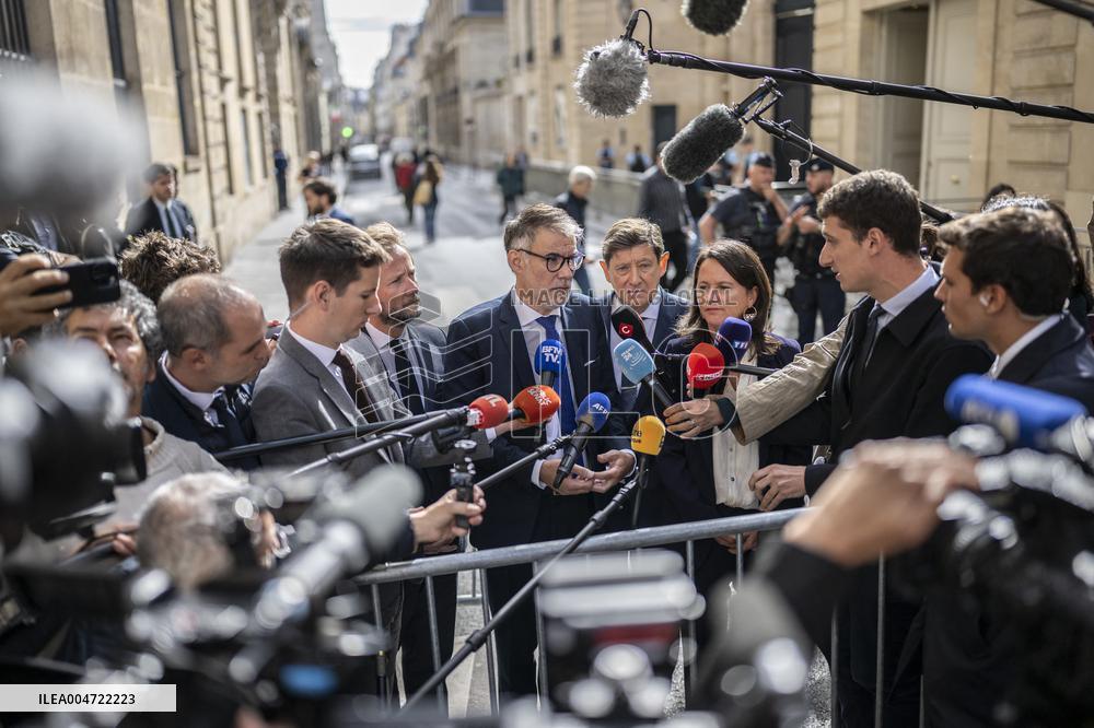 PM Lecornu Meets With Socialist party Heads - Paris