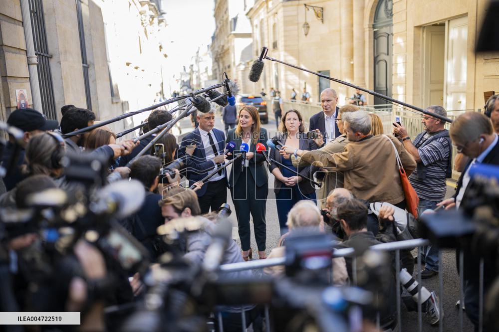 PM Lecornu Meets With Ecologist Party Heads - Paris
