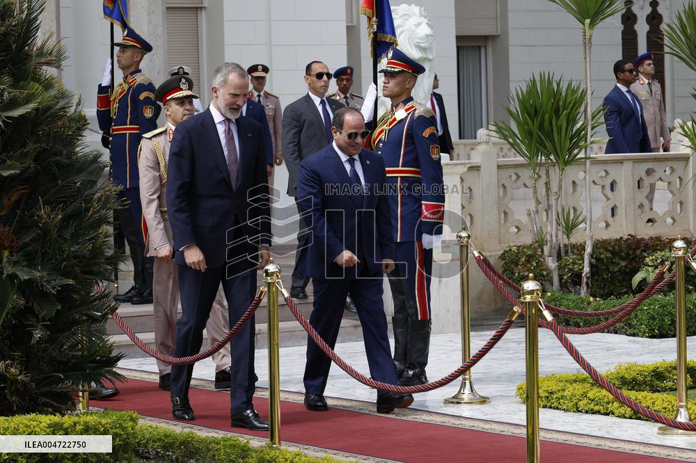 Spanish Royals Recieved by President Abdelfatah El Sisi - Cairo