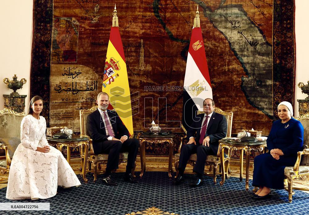 Spanish Royals Recieved by President Abdelfatah El Sisi - Cairo